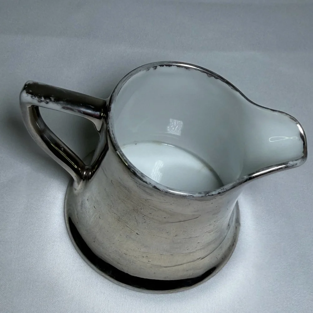 Antique Porcelain Silver Imperial PSL Austria Crown Miniature Creamer 1914 Era